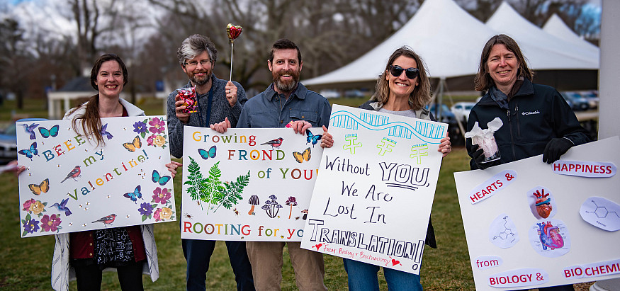 Biology & Biochemistry Professors celebrate the Spread the Love Event at Emory & Henry University, Feb 2025.
