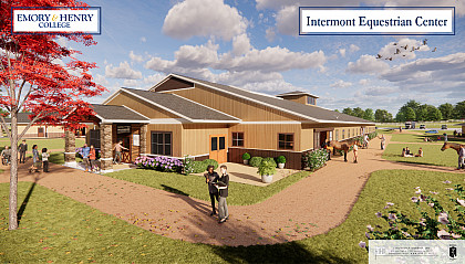 A 3-D rendering of the Emory & Henry Equestrian Center stable