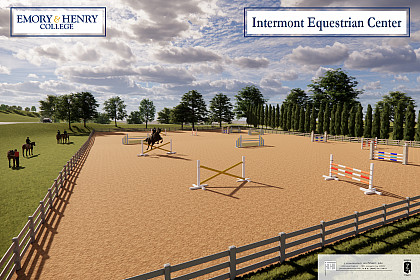 A 3-D rendering of the Emory & Henry Equestrian Center outdoor arena