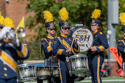 E&H Marching Band members play the drums
