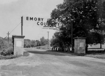 This banner over the main campus entrance was a gift from the class of 1956.