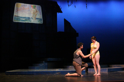 A performance of Eurydice a classic tragic love story, shows the beautiful set design of Kevin Dudley, Visiting Assistant Professor of De...