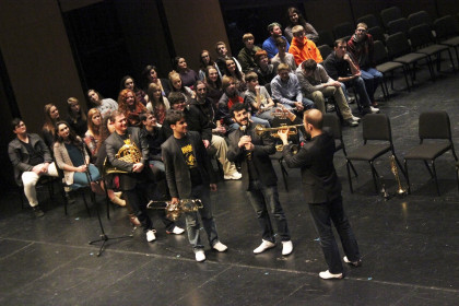 Canadian Brass performs to a packed audience at the McGlothlin Center for the Arts.