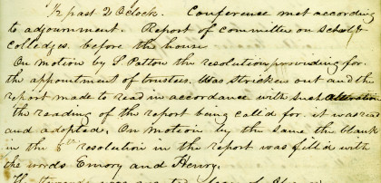 This document records the naming of the College in 1836.