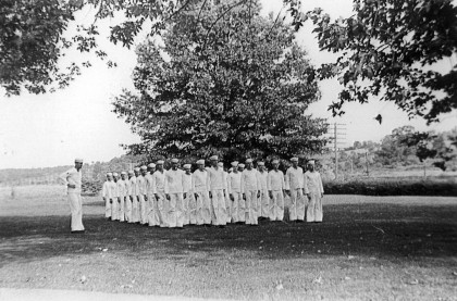The campus was transformed into a muster grounds for the duration of the Navy V-12 training program