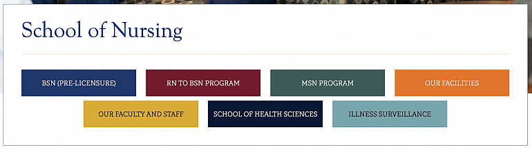 School Landing Page Navigation