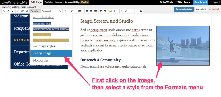 Changing the image style