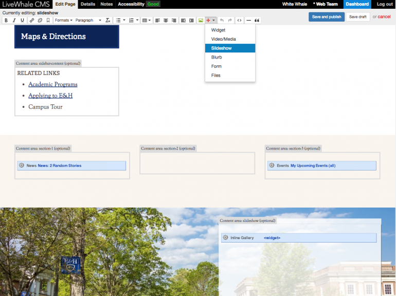 Adding a gallery to the page