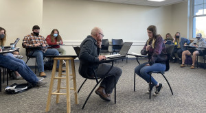 Students in the CVIN 250 course work collaboratively with Tal to create a video for the Watershed Advisory Board.  