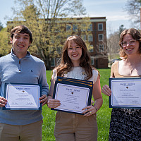 Emory & Henry students with certificates