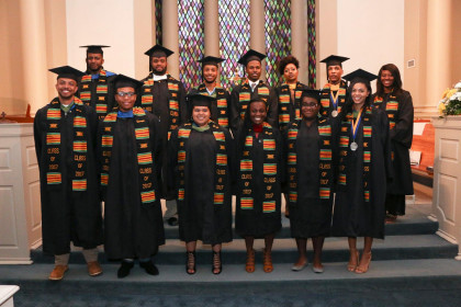 Donning of the Kente Ceremony, celebrating our African American graduates.