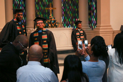 Donning of the Kente Ceremony, celebrating our African American graduates.