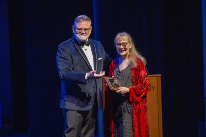 Emory & Henry College arts programs founders were honored at Legends of the Arts in McGlothlin Center for the Arts on April 8, 2022.
