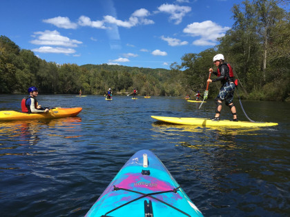 Outdoor Program paddling the Hiawassee River during Fall break.