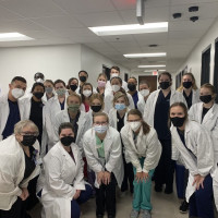 Doctor of Physical Therapy Students wearing white coats